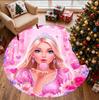 Barbie Pattern Round Rug, Indoor/Outdoor Mat, for Picnic, Gameroom, Bedroom, Office, Living Room, Home Decor Carpet, Birthday Gift