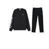 Li Ning Training Series Fleece Letter Print Crew Neck Pullover Sweatshirt Comfortable Simple Straight Leg Mid Rise Long Pants Set YKLT415-1+-AWDRF44-2