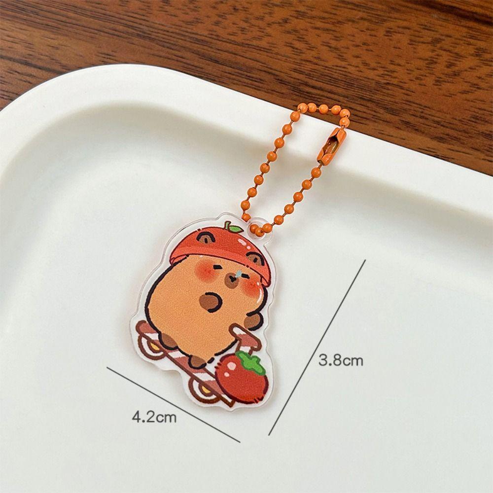Acrylic Kapibara Bag Hanging Funny Capibara Pendant Kawaii Capybara Acrylic Keychain  Birthday Gift