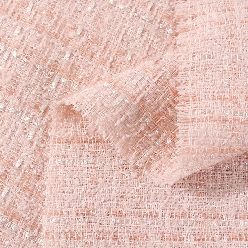 Полиэстеровая твидовая ткань волокно клетчатая тканая твидовая ткань для DIY пальто в стиле леди одежда платье ручная работа шитье 1x1,48 м