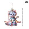 Милый подвесной ornament-котик Реалистичное животное Подвесное украшение на зеркало заднего вида Аксессуар для салона автомобиля Домашняя вечеринка Детский подарок