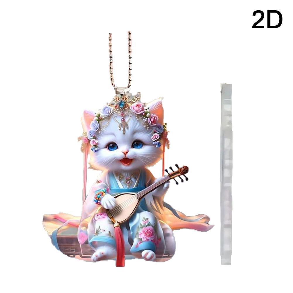 Милый подвесной ornament-котик Реалистичное животное Подвесное украшение на зеркало заднего вида Аксессуар для салона автомобиля Домашняя вечеринка Детский подарок