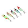 5PCS Fake Wood Shrimp Bait Fishing Wobbler Squid Jig Artificial Lures with Luminous Hook