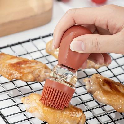 Измеряемый контейнер для приправ, бутылка для масла, кухонный силиконовый количественный флакон для использования на открытом воздухе с кисточкой, распылитель для барбекю, кухонные принадлежности