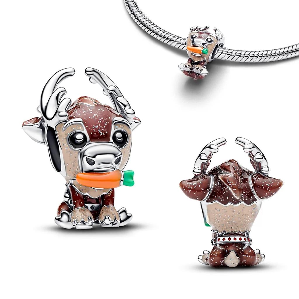 Аутентичные Медные Золотистые Круглые Шармы Лошадь Лев Замок Бусины Браслет Ожерелья Женский Рождество Хэллоуин DIY Подарок