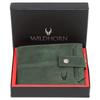 Leather Wallet for Men Ultra Strong Stitching Handcrafted Zip Wallet with 9 Card Slots 2 ID Slots (Green Hunter)