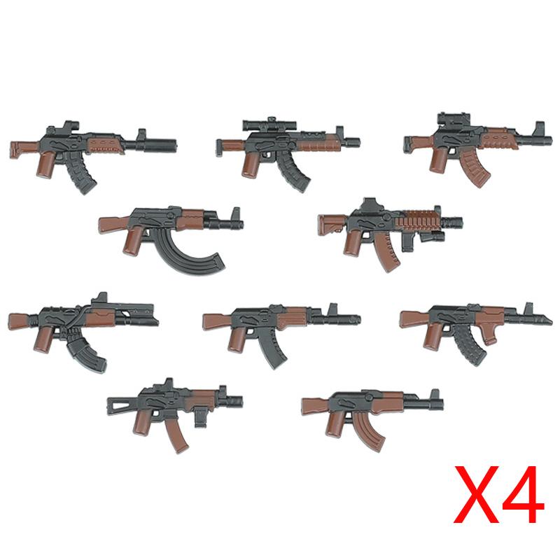 Военное Оружие Строительные Блоки Современные Фигурки Спецназа Солдат Армии Городская Полиция Многоцветные Аксессуары для АК Кирпичики Игрушки