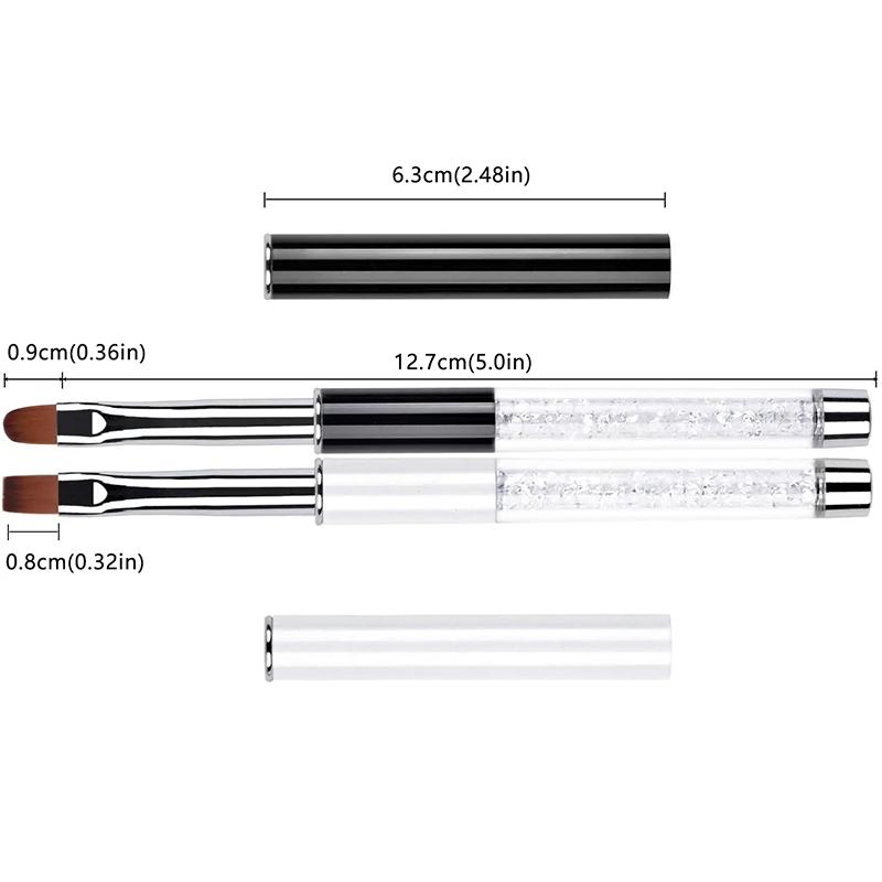 Nail Glue Phototherapy Pen Oval Flat Gel Nail Brush Handle Professional Nail Art Design Brushes Nail Art Tool