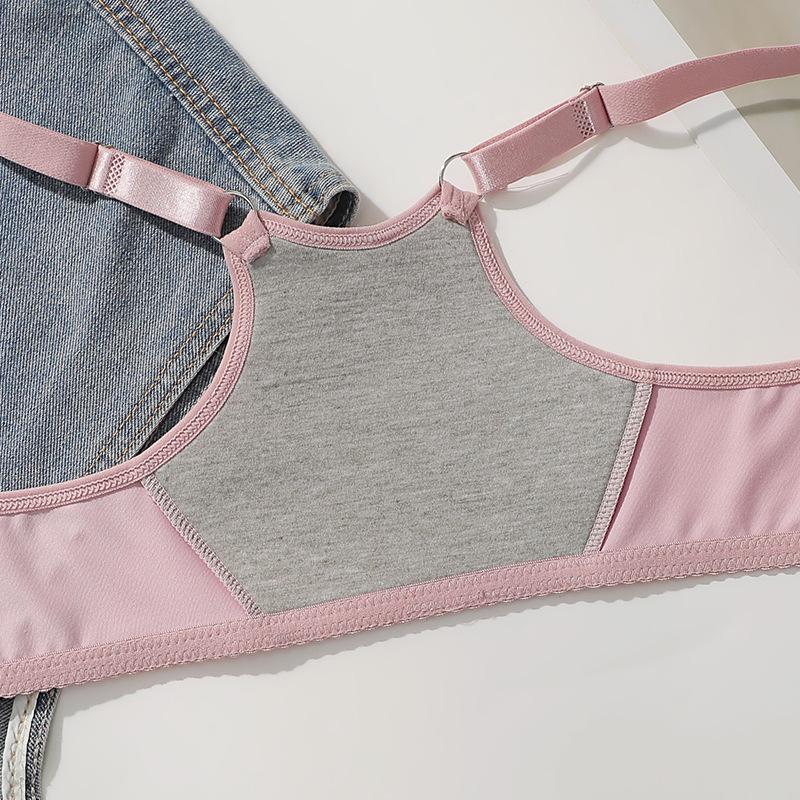 Front-clasp Plus-size Solid-color Push-up Bra with Underwire Cross-border European and American Underwear