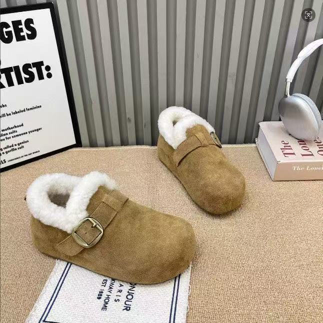 Теплые флисовые ботинки Birkenstock зимние новые Doudou обувь для ношения в снегу хлопковые ботинки