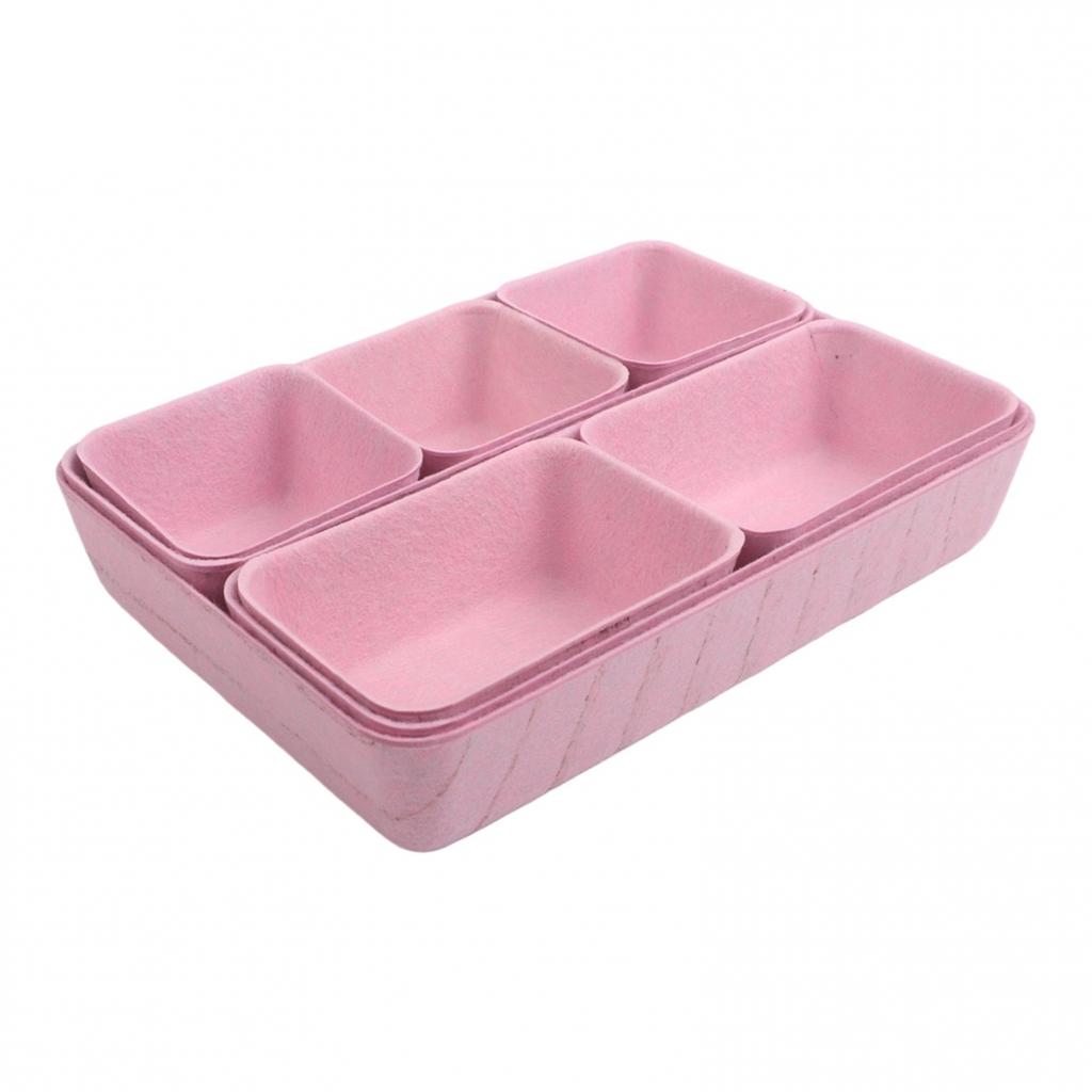 Chic Storage Solution Cosmetics Organizer Felt Storage Box Integrated Design