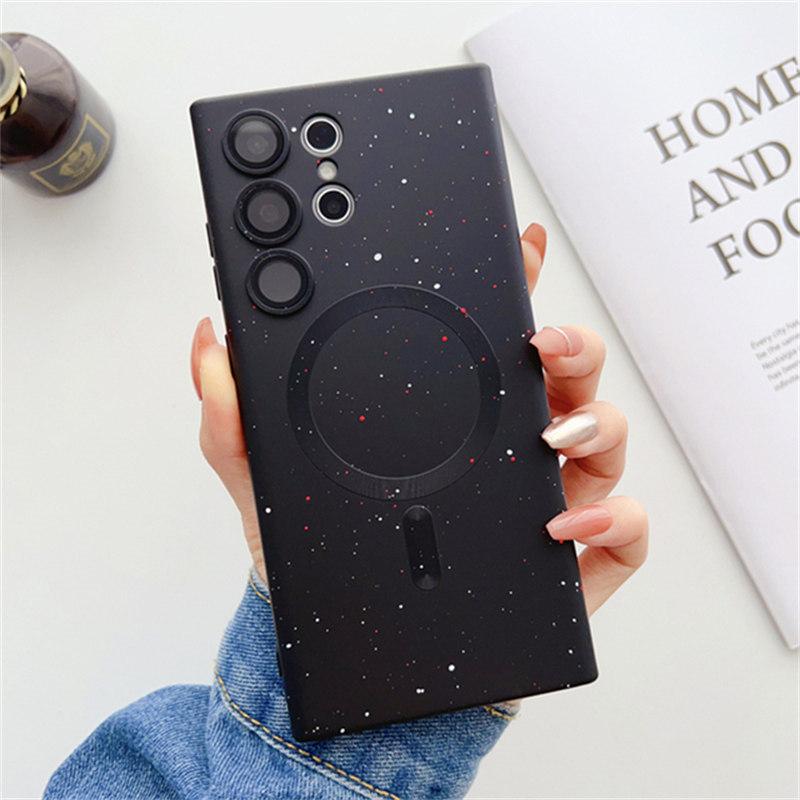 Fashion Splash Ink For Magsafe Magnetic Phone Case for Samsung S24 S23 S22 S20 S21FE Note 20 Ultra 10 Plus Z-Flip 3/4/5 Matte Soft Silicone Cover