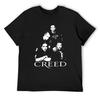 Creed плакат рок-музыки Футболка винтажная одежда мужская одежда базовая футболка футболки для мужчин хлопок