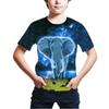 Летняя одежда для мальчиков и девочек с 3D-принтом, футболка с короткими рукавами для малышей и детей, модные футболки с рисунком слона для детей