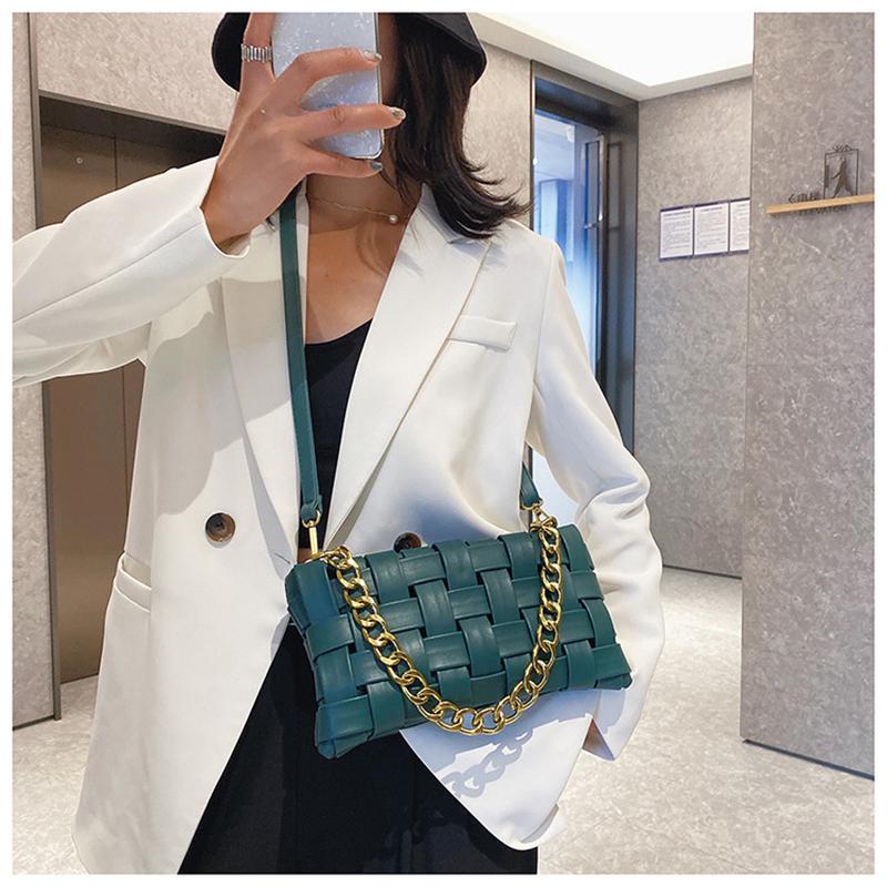 Fashion Braided Shoulder Bag New Western Style PU Leather Wild Woven Underarm Package Texture Designer Womens Shoulder Bag ARI