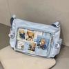 Nylon Transparent Crossbody Bag With Zipper Closure For Daily Use And School Commuting