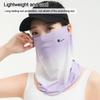 Ear Hanging Ice Silk Face Mask UV Protection Face Cover Portable Sunscreen Face Veil