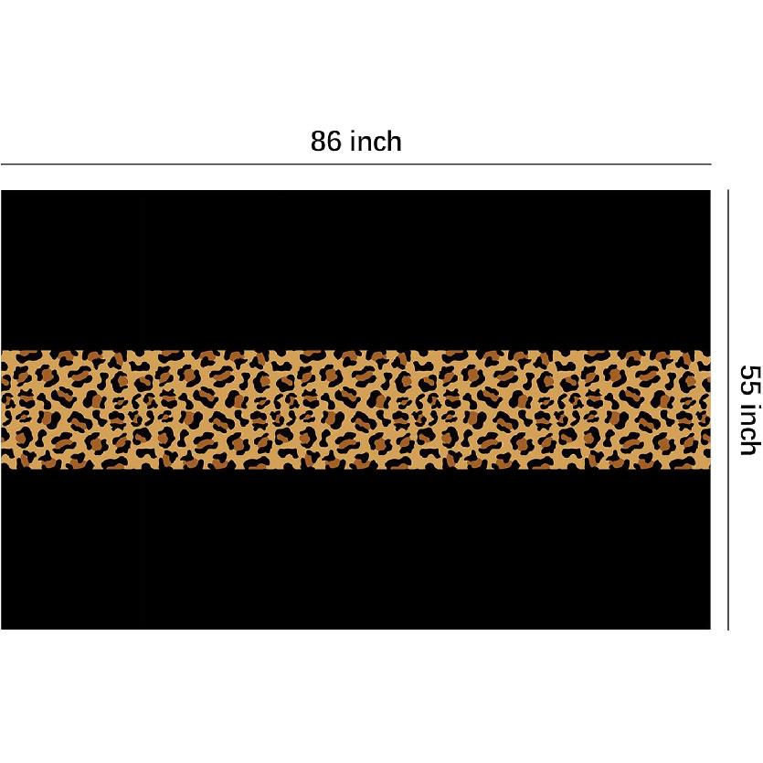 Cheetah Print Leopard Party Decorations Tablecloth, 3Pcs Disposable Black and Leopard Birthday Party Supplies Table Cover Printed Table Runner, for