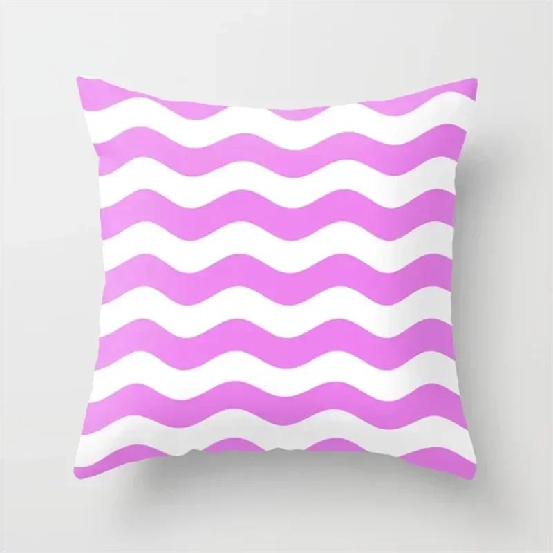 Abstract Geometric Striped Double-Sided Printed Pillow Cover Short Plush Suitable Living Rooms Bedrooms Sofa Throw Cushion Cover