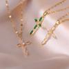 Copper Micro-inlaid Zircon Cross Zircon Pendant Necklace Temperament Light Luxury Niche Design Sense Clavicle Chain