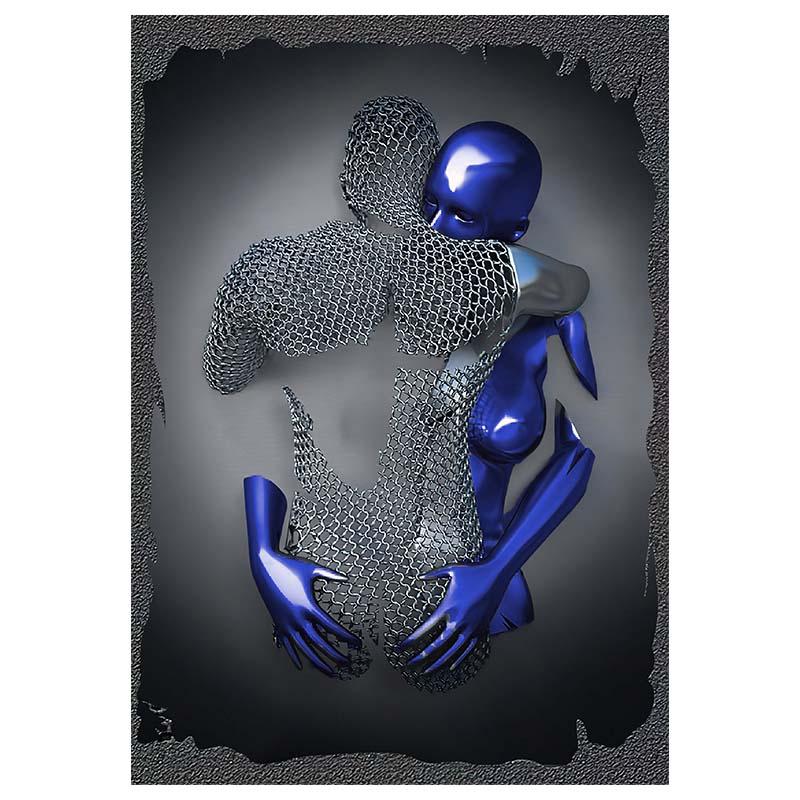 3D визуальные золотые, серебряные настенные художественные картины из металла, современные скандинавские персонализированные холсты, интерьерные картины, принты, домашний декор