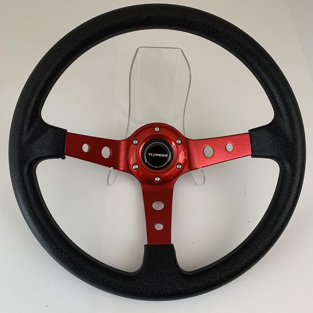 Tiypeor Universal PU Material 14inch 350mm Electroplating Bracket Steering Wheel for Car Volante