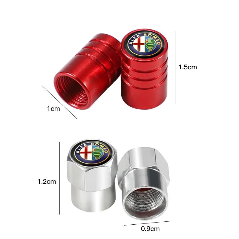 Hub Caps 4Pcs Styling Tire Valve Caps Metal Car Wheel Tire Valve Caps For Alfa Romeo 4C 159 Spider Giulia Giulietta 156 Tonale M CVP1