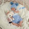 45 Cm Cloth Body Reborn Toddler Dolls LouLou Cute Lifelike Sleeping Newborn Babies Doll for Boy Hand Draw Hair Simulation Dolls Children's Day Present