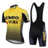 Jumbo-Visma Team Cycling Jersey Set Short Sleeve Mountain Road Bike Apparel Breathable Performance Wear