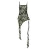 New Women's Solid Color Slim Fit Street Fashion Suspender Backless Printed Top for Women