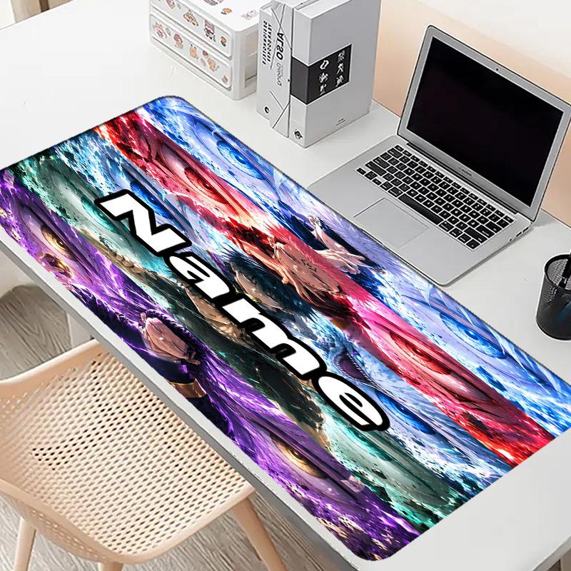 Custom Name Personalized Jujutsu Kaisen Pattern Mousepad, Laptop PC Desk Mat, Decorative Desk Mat for Home Keyboard Pad Gift