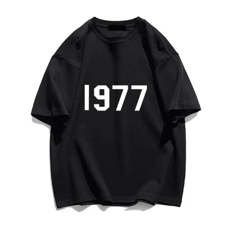 Ретро Мужские Женские Футболки 100% Хлопок Футболка HIP HOP Бренд Рубашка 1977 Печатные Винтажные Футболки с Коротким Рукавом Высококачественные Топы