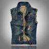 3 Colors Denim Vest Slim Fit Jeans Light Color Men Women Unisex Waistcoat Fashion Sleeveless Jacket
