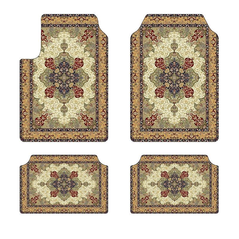Vintage Persia Kilim Complete Car Foot Mat Machine Made Suede Anti-Skid PVC Bottom Wear Resistant Universal Car Interior Rug