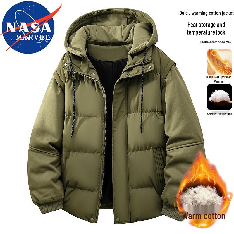 NASA MARVEL Men's Hooded Winter Padded Jacket
