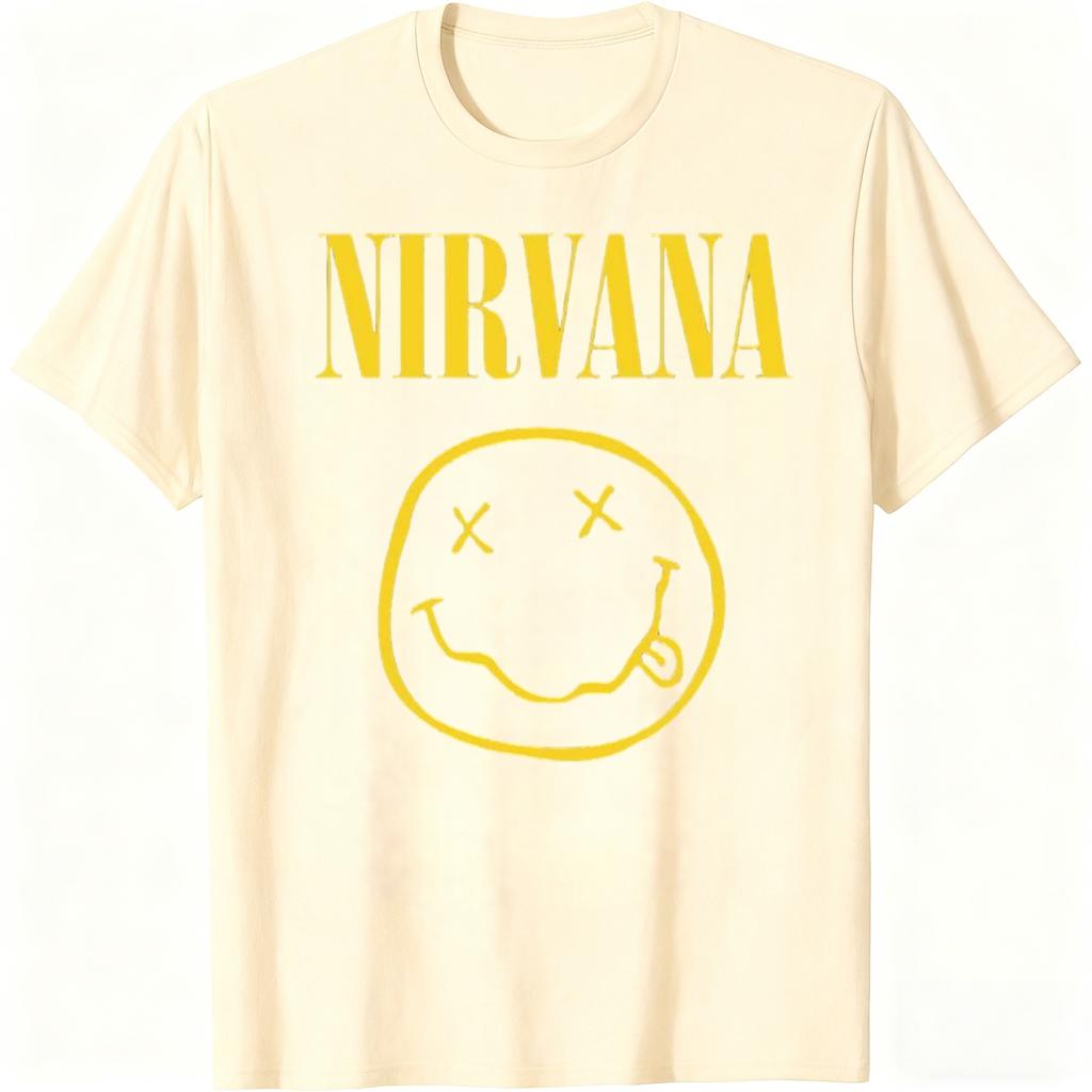 Унисекс футболка Nirvana с графикой улыбающегося лица, 100% хлопок, модная, ретро, Y2k, рок-стиль, унисекс, женская, дышащая, новая, с коротким рукавом