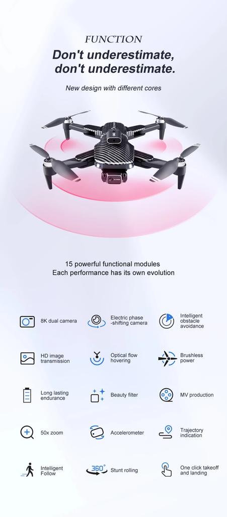 K611 MAX Drone Profissional Brushless Obstacle Avoidance 8K Двойная камера Оптическое позиционирование потока Складной летательный аппарат FPV 2024 Дрон