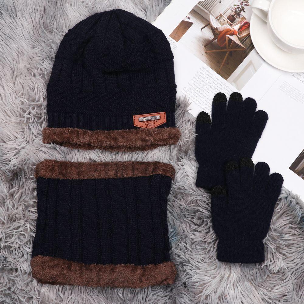 Mens Girl Knitted Winter Warm Neck Warmer Beanie Hat Hat Scarf Gloves Set And Neck Scarf