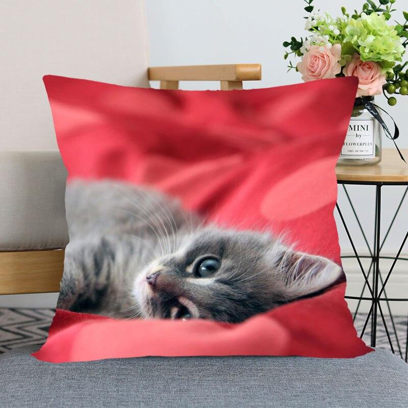 45x45 см полиэстер, Новое поступление, наволочка с изображением кошки, домашнего декора, наволочка, наволочка на невидимой молнии