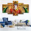 5 Panels Abstract God Elephant Hindu Lord Ganesha Oil Canvas Painting Animal Posters and Prints Wall Picture Home Decor No Frame