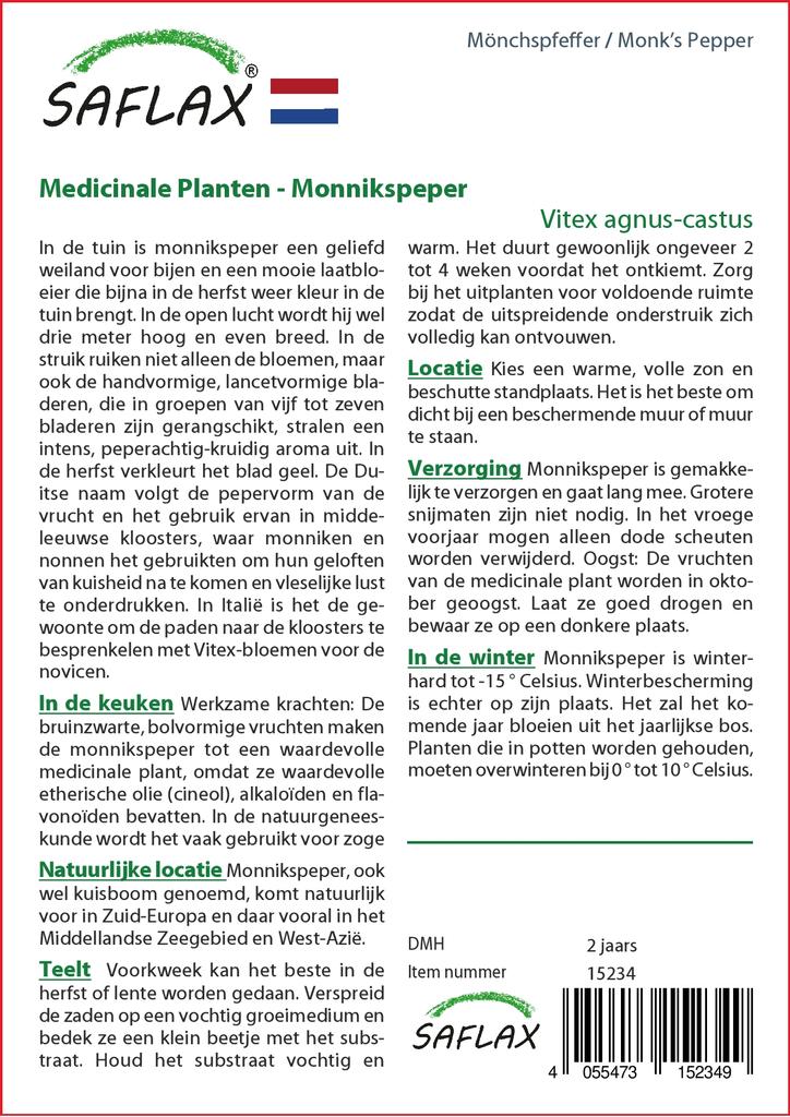 SAFLAX Garden in the Bag - Monk's Pepper - 30 семян - С субстратом в подходящем пакете - Vitex agnus-castus