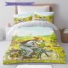 Pettson och Findus Bedding Quilt Set Quilt Cover Pillowcase Home Decoration Birthday Gift (1 * duvet cover + 2 * pillowcase, without core)