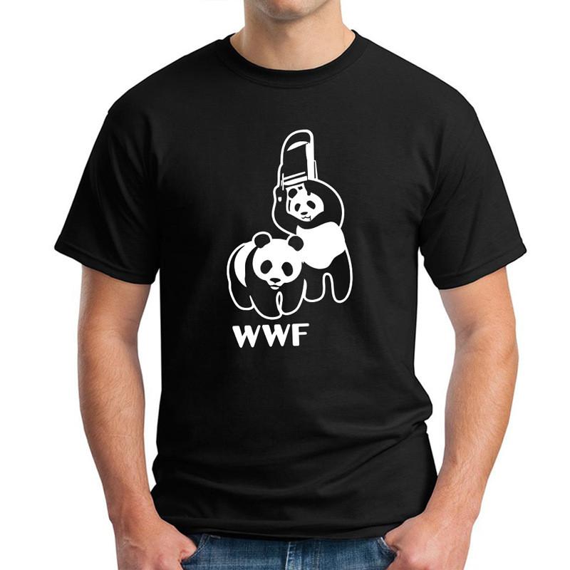 Mens Fashion New Wwf Panda Tshirt Funny Humor Crew Neck Short Sleeve Tee