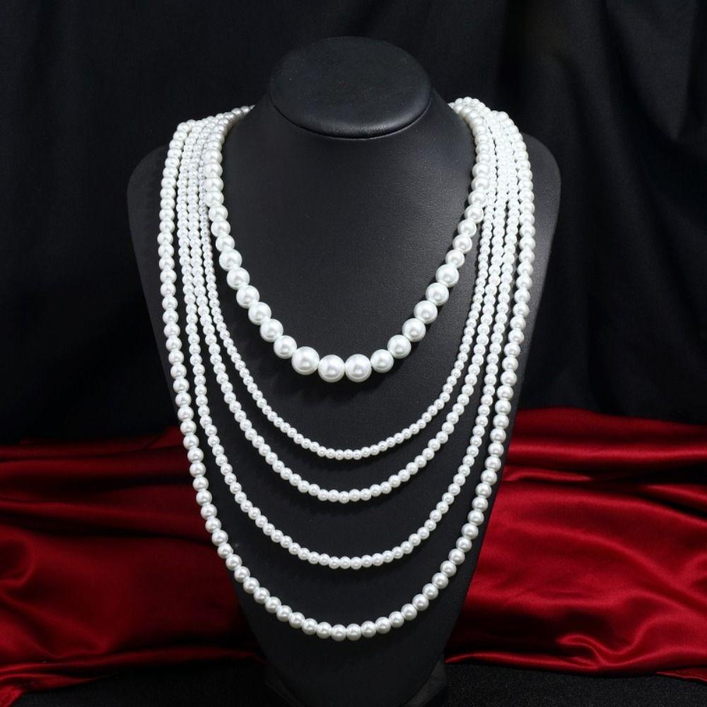 Роскошные многослойные ожерелья, милые преувеличенные ожерелья, ожерелья из жемчуга, украшение для платья