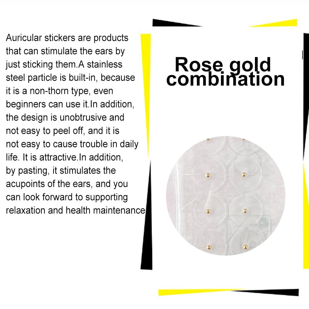 100 шт. Наклейки для аурикулотерапии из розового золота для снятия боли, беспокойства и сна
