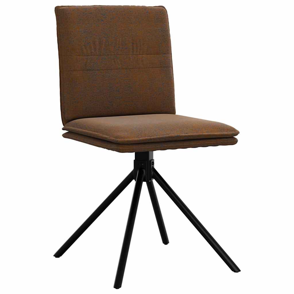 Dining Chairs 4 pcs Brown Faux Suede Leather