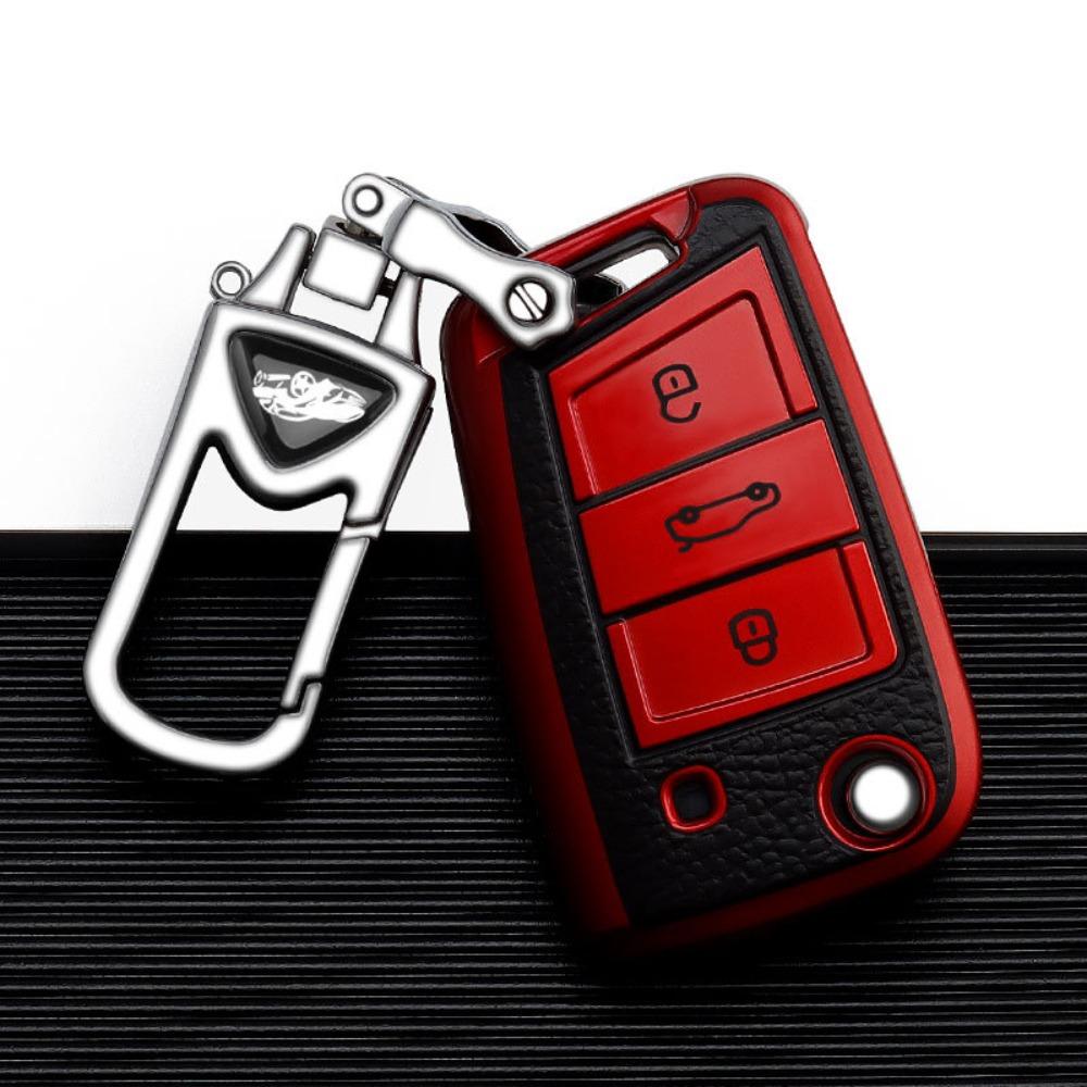 VW Car Key Cover for Polo Golf Jetta Passat Tiguan Santana Leather Key Case Protector