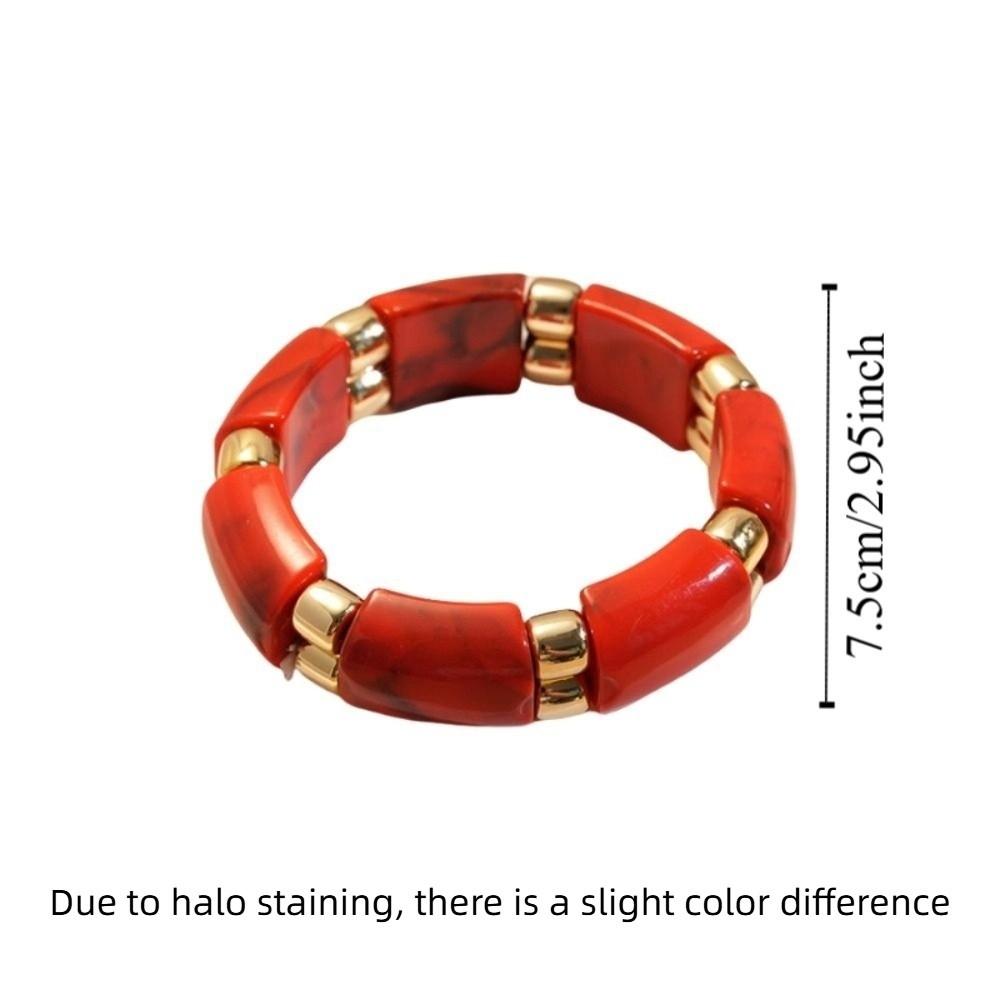 Bohemian Acrylic Bangle Geometric Retro Hand Ring Temperament Exaggerated Bracelet Summer