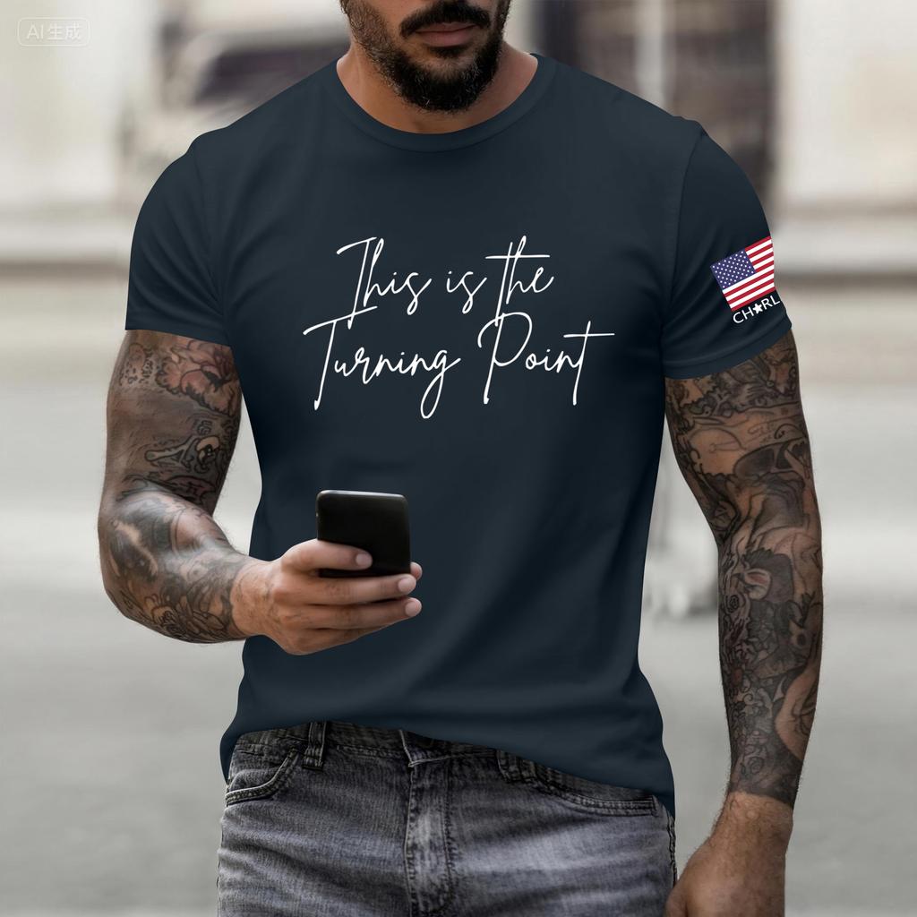 Fashionable Round Neck Short Sleeve Work Clothes Printed Tops For Mens Summer Tops