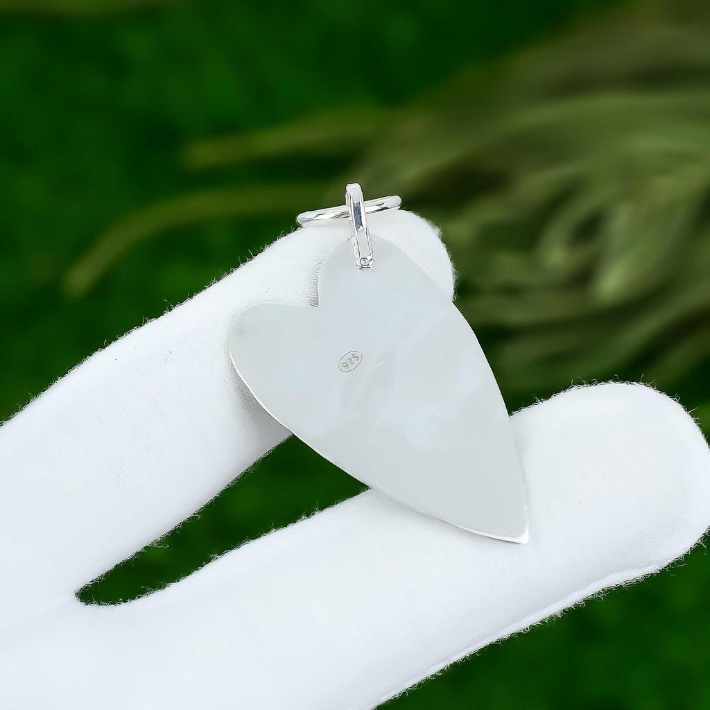Серебро 925 пробы Пентагон Радужный Лунный камень Необработанный Драгоценный камень Модный Кулон для Жены Ювелирные изделия